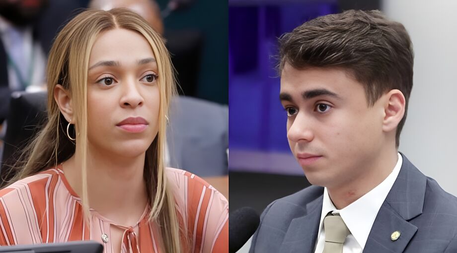 Deputada Erika Hilton (PSOL-SP) e deputado Nikolas Ferreira (PL-MG)