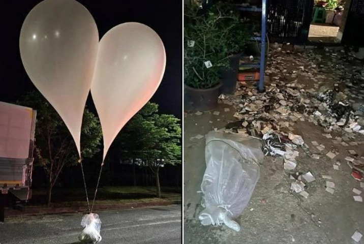 Balões carregavam pontas de cigarro, pedaços de pano, resíduos de papel e vinil