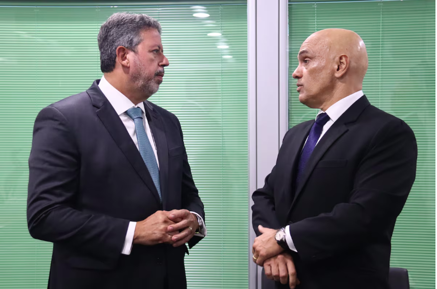 O presidente da Câmara, Arthur Lira, e o ministro do Supremo Alexandre de Moraes