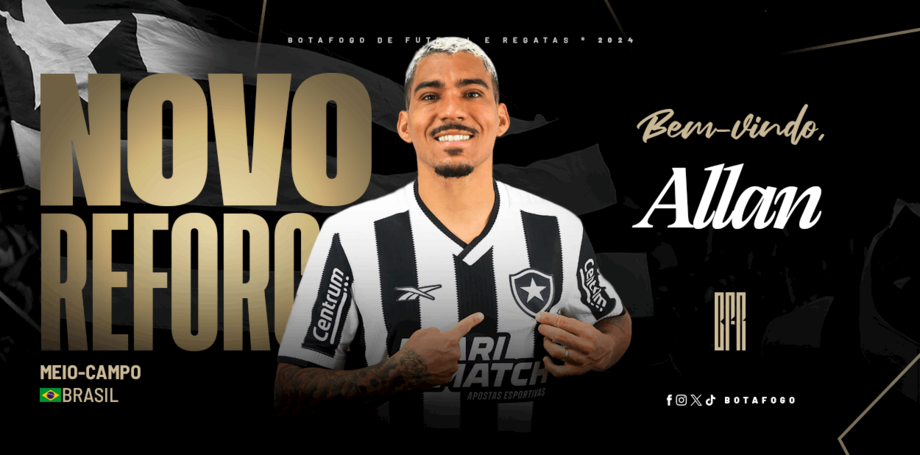 Botafogo apresenta Allan como reforço para o Brasileiro: 'Sempre fui torcedor'