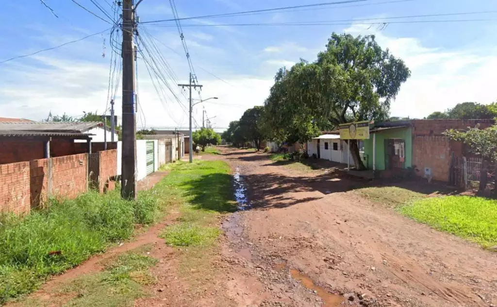 Rua do complexo do Lageado do projeto de obras