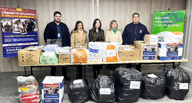Entrega dos donativos da ação solidária em prol do Rio Grande do Sul aconteceu hoje