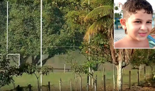 Guilherme encostou no alambrado do campo de futebol e morreu após descarga elétrica em São Fidélis.