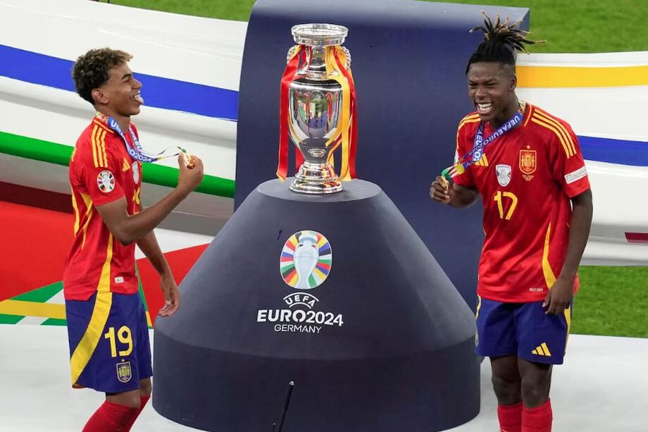 Lamine Yamal (à esquerda) e Nico Williams são as referências da seleção espanhola na Eurocopa de 2024