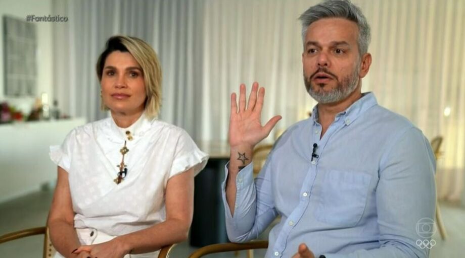Otaviano Costa e Flávia Alessandra: casal deu uma entrevista ao 'Fantástico' exibida em 28 de julho de 2024, falando sobre aneurisma do ator