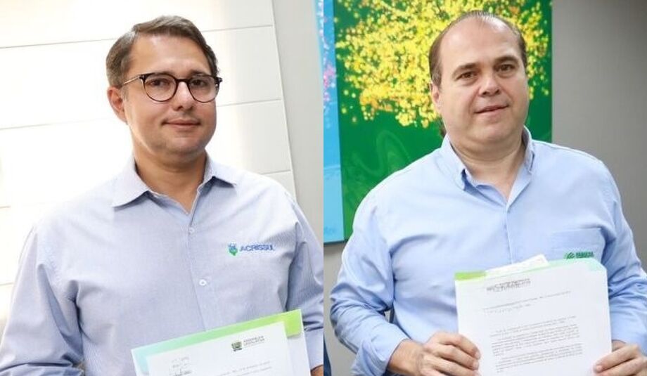 Guilherme Bumlai, presidente da Acrissul, e Marcelo Bertoni, presidente do Sistema Famasul, reafirmam o compromisso com a Constituição e o direito à propriedade,