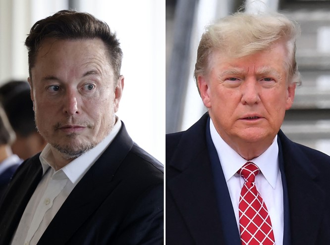 Elon Musk e o ex-presidente, Donald Trump