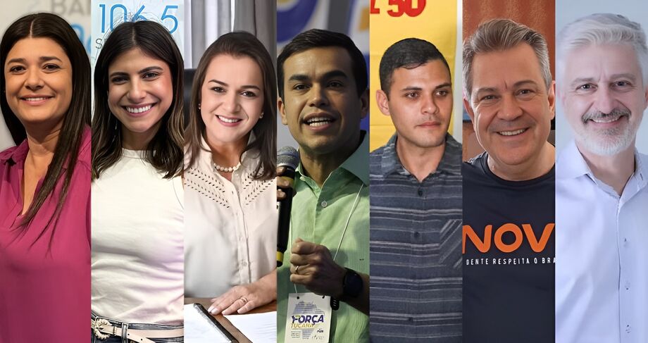 Conheça os rostos que podem liderar Campo Grande: Rose Modesto, Camila Jara, Adriane Lopes, Beto Pereira, Luso Queiroz, Beto Figueiró e Ubirajara Martins.