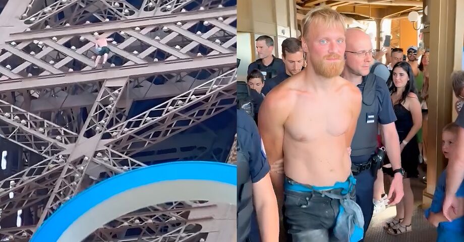 Homem escala Torre Eiffel, provoca evacuação e aumenta preocupações com a segurança durante o encerramento das Olimpíadas de Paris-2024.
