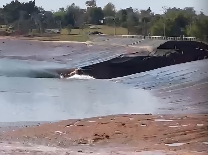 Rompimento em estrutura de barragem do Nasa Park preocupa moradores de Campo Grande