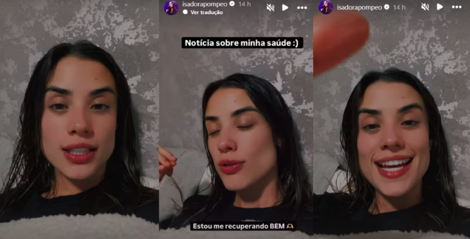 A equipe de Isadora informou que ela sofreu uma queda de pressão, resultando no desmaio