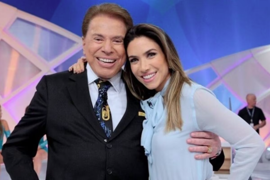 O apresentador Silvio Santos, dono do SBT, e a filha Patrícia Abravanel