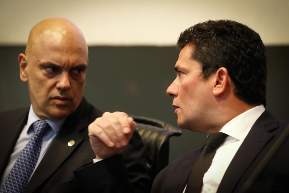 Sérgio Moro e Alexandre de Moraes em evento em 2019