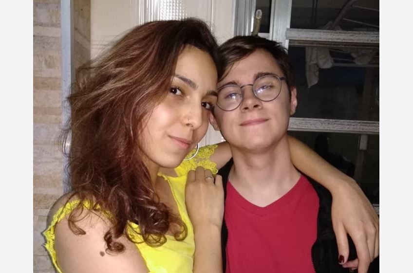 Rafael Miguel e a namorada Isabela