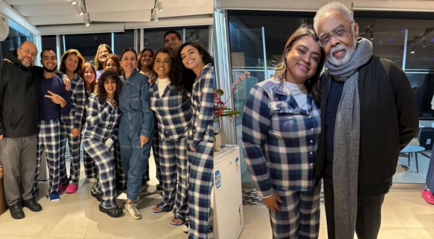 Preta Gil e família fazem festa do pijama