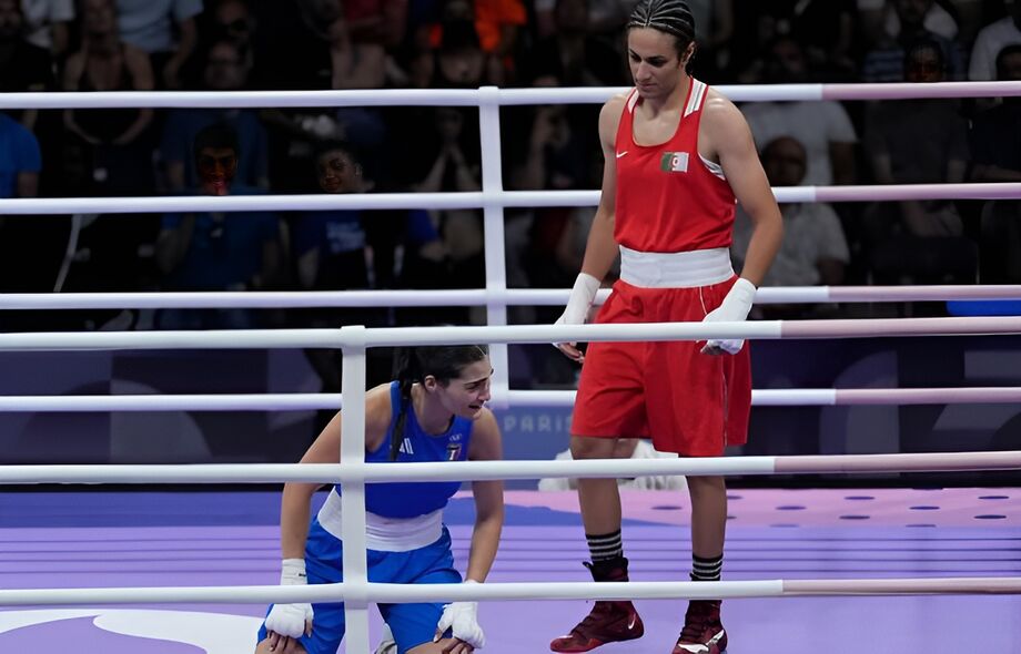 Angela Carini abandonou a luta contra a argelina Imane Khelif