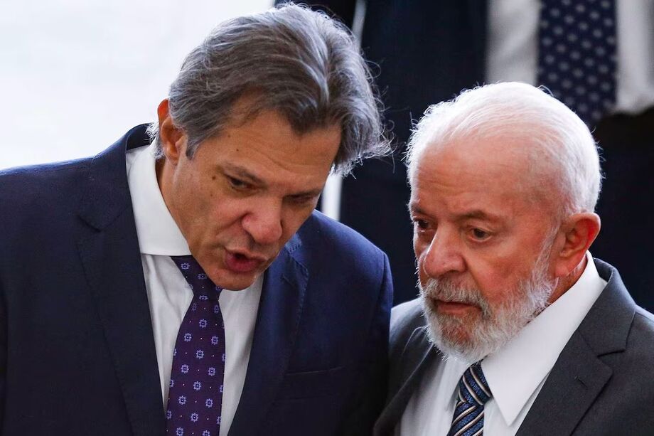 O presidente Luiz Inácio Lula da Silva (PT) com o ministro da Fazenda, Fernando Haddad (Fazenda)