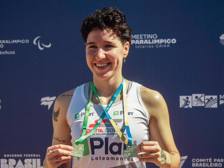 Gabriela Mendonça, de 26 anos, irá competir na prova de 100 metros na classe T13 das Paraolimpíadas de Paris