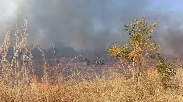 Área ficou encoberta de fumaça, em Costa Rica (MS).