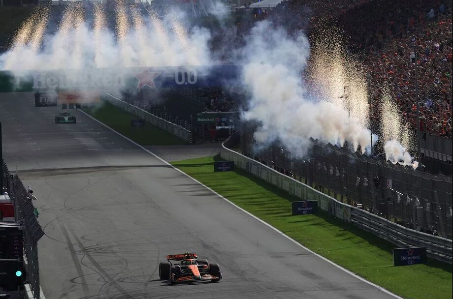 Norris larga mal, mas vence e encerra hegemonia de Verstappen no GP da Holanda.