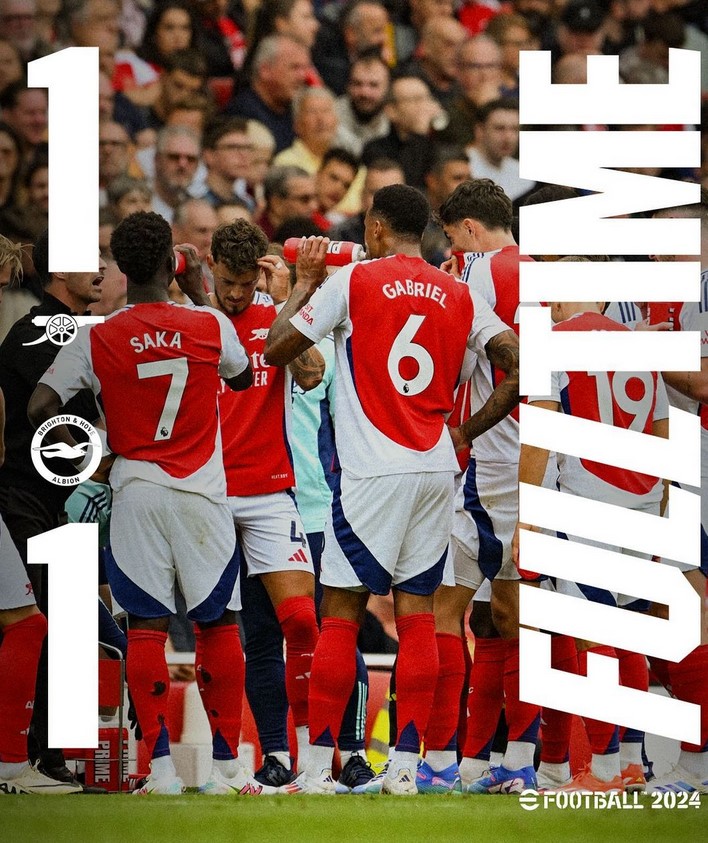 Arsenal empata em 1x1 com gol de brasileiro