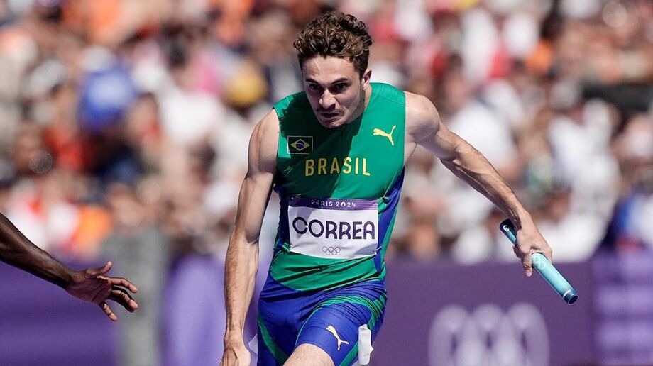 Brasil é eliminado no revezamento 4x100m masculino no atletismo em Paris-2024
