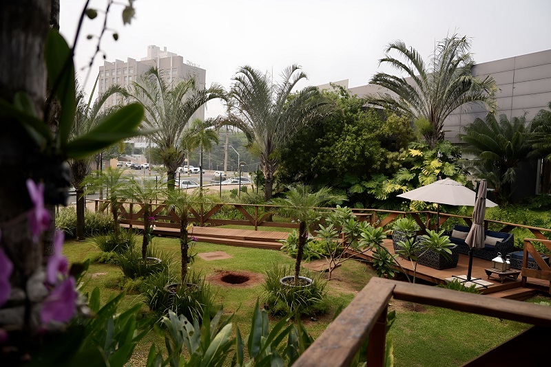 O jardim da memória - No buraco à frente, uma árvore será plantada no mesmo lugar onde, há dois anos, uma tempestade derrubou uma antiga companheira do Grupo Plaenge.