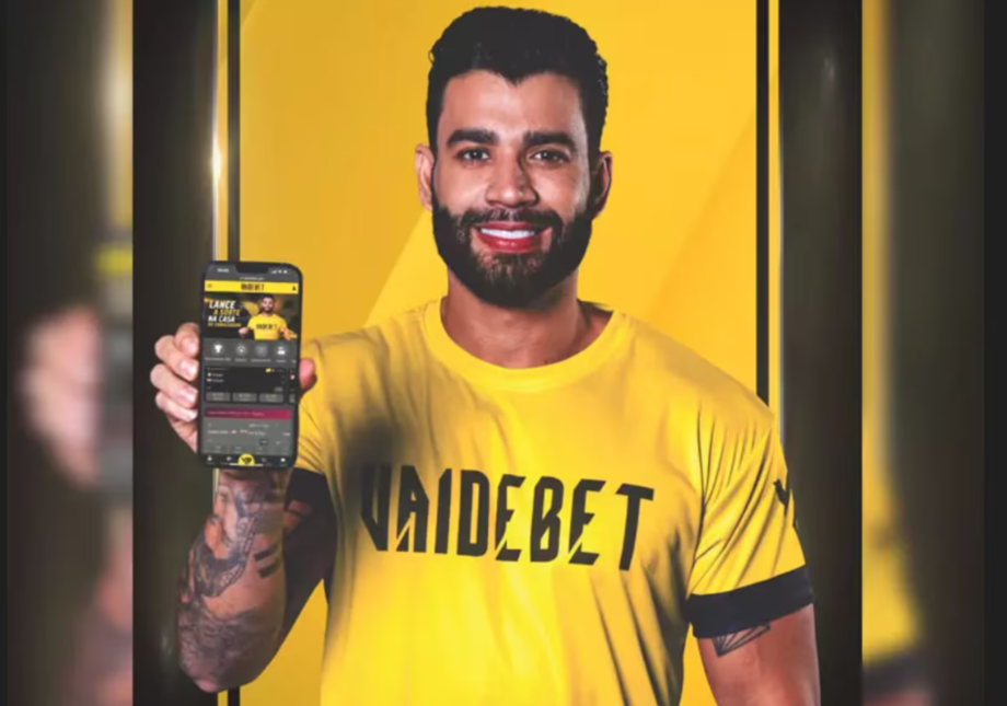 Gusttavo Lima, em propaganda da Vai de Bet.