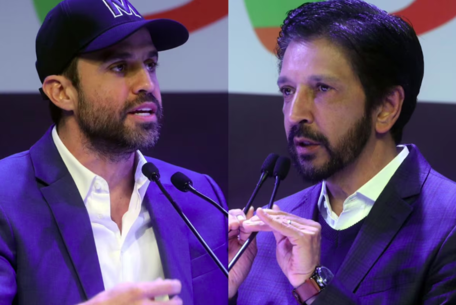 O ex-coach Pablo Marçal (PRTB) e o prefeito de São Paulo, Ricardo Nunes (MDB).