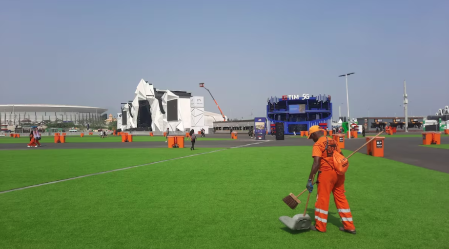 Palco Sunset, na Cidade do Rock, enquanto os portões do Rock in Rio 2024 não são abertos