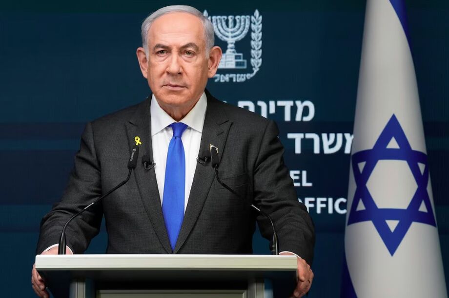 O primeiro-ministro de Israel, Binyamin Netanyahu, participa de uma coletiva de imprensa em Jerusalém, Israel