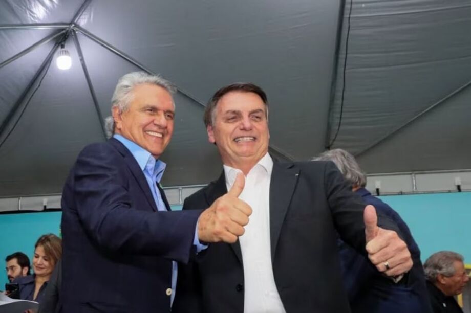 O governador de Goiás (GO), Ronaldo Caiado (União), e o ex-presidente Jair Bolsonaro (PL)