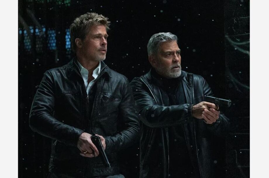 Brad Pitt e George Clooney em 'Lobos', comédia de ação disponível na Apple TV+