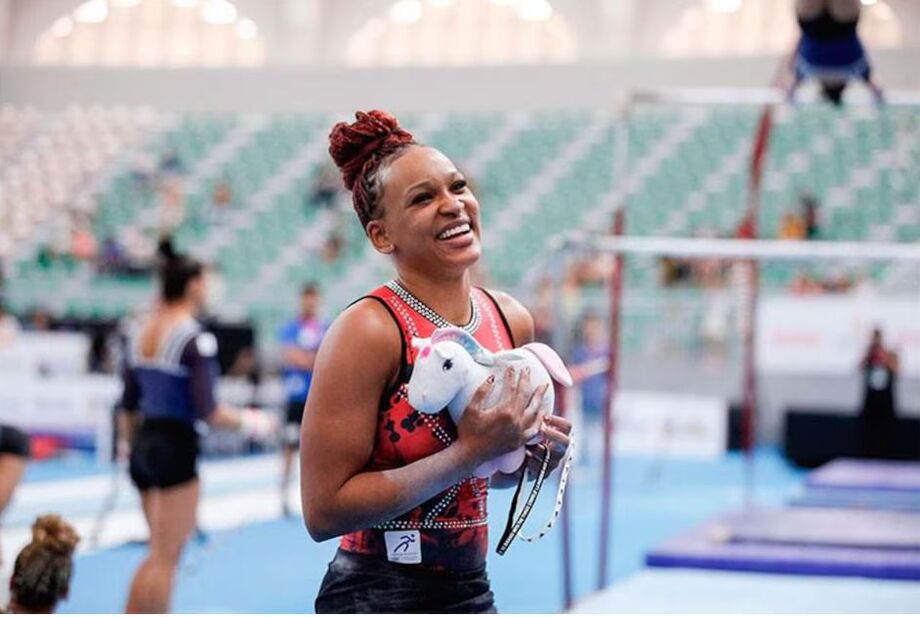 Rebeca Andrade durante o Campeonato Brasileiro de Ginástica Artística, em João Pessoa