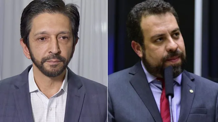 O deputado federal Guilherme Boulos (PSOL) e o prefeito de São Paulo, Ricardo Nunes (MDB)