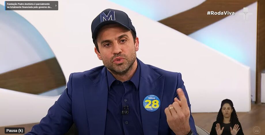 Pablo Marçal no Roda Viva, da TV Cultura