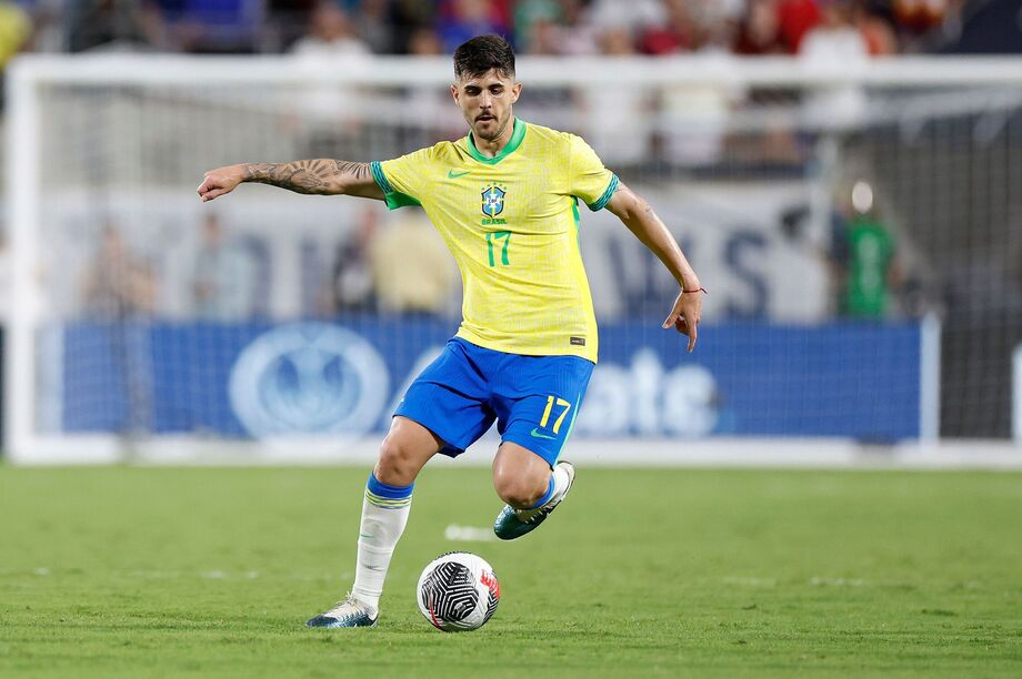 Beraldo durante partida pela Seleção Brasileira