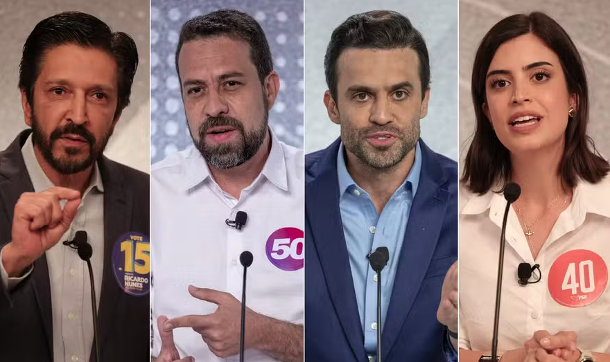 Ricardo Nunes (MDB), Guilherme Boulos (PSOL), Pablo Marçal (PRTB) e Tabata Amaral (PSB)
