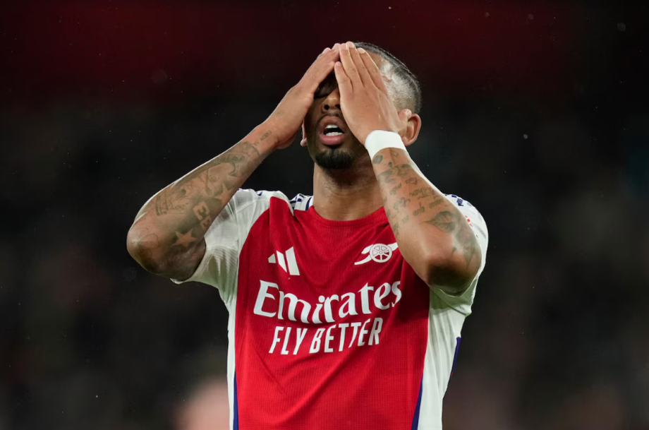 Gabriel Jesus ainda não marcou nesta temporada com a camisa do Arsenal