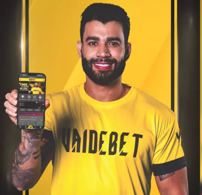 Gusttavo Lima em propaganda da Vai de Bet: para o Ministério Público de Pernambuco, não há provas de lavagem de dinheiro.