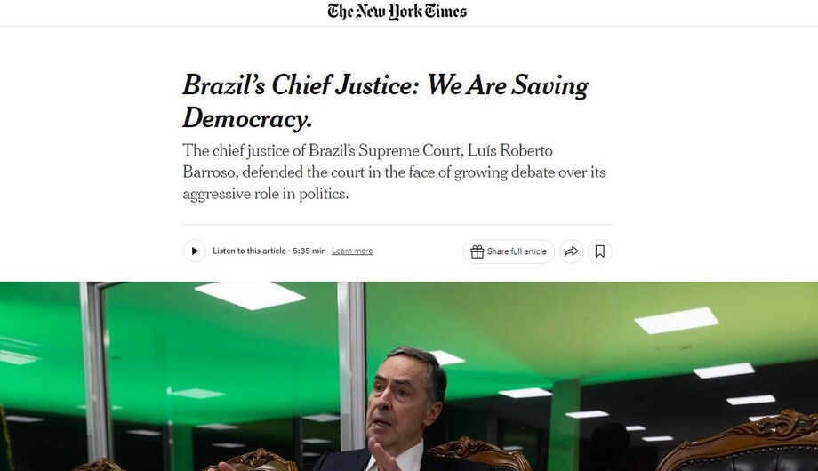 Reportagem divulgada no site do TNYT