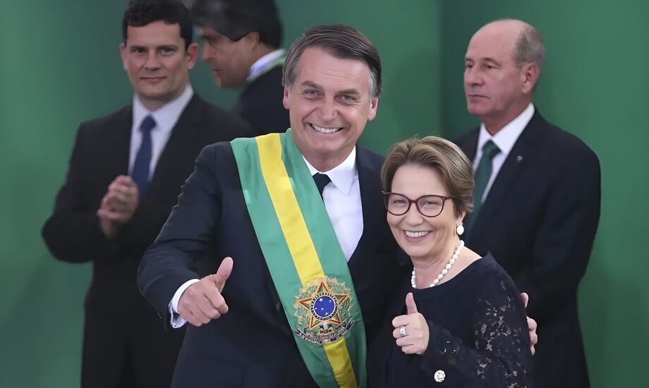Senadora Tereza Cristina (PL-MS) durante entrevista onde comentou sobre seu apoio a Adriane Lopes e sua decepção com Jair Bolsonaro.