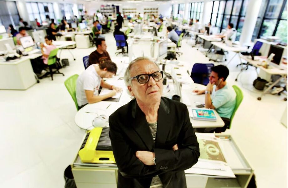 O publicitário Washington Olivetto na sede da W/McCann, em 2010: responsável por algumas das mais antológicas propagandas do Brasil