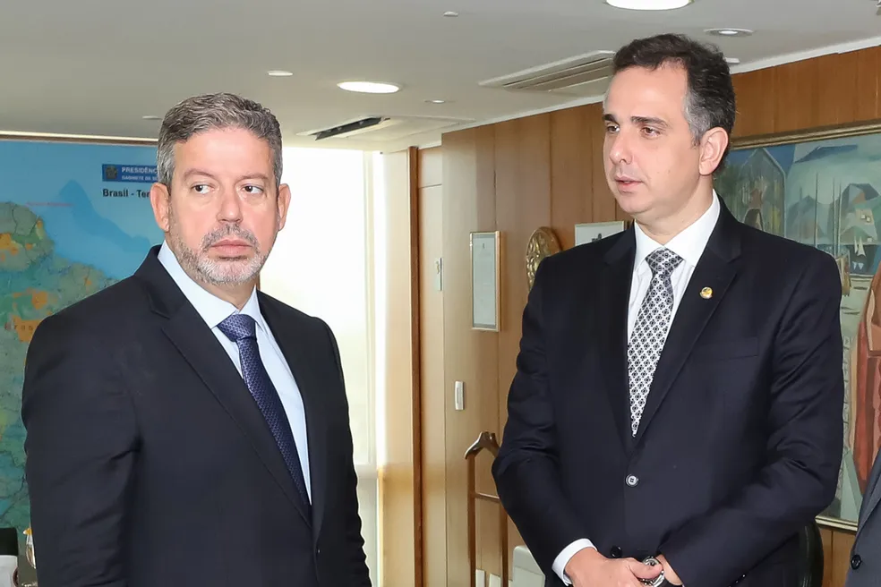 Os presidentes da Câmara, Arthur Lira (PP-AL), e do Senado, Rodrigo Pacheco (PSD-MG)
