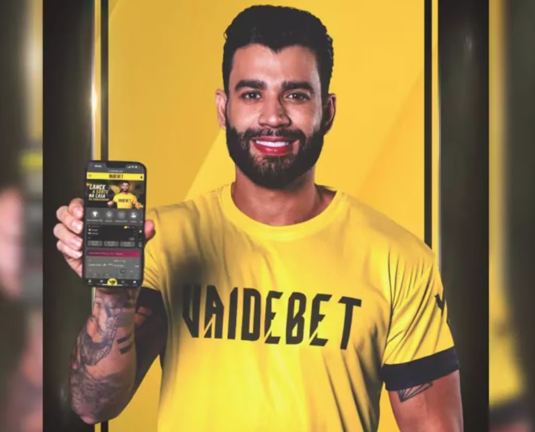 Gusttavo Lima, em propaganda da Vai de Bet.