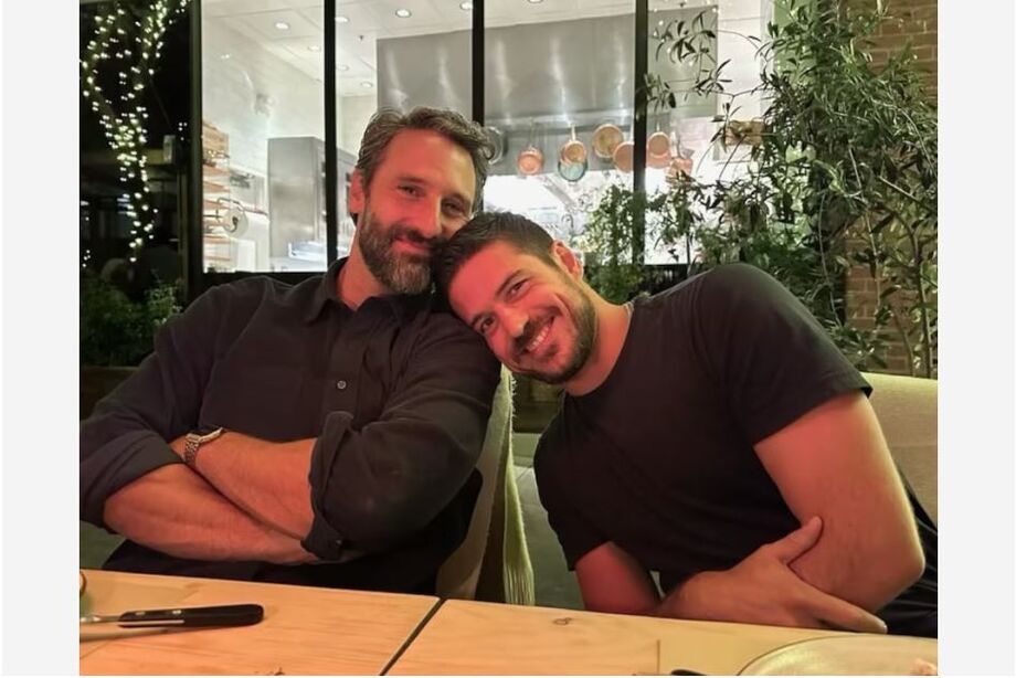 Marco Pigossi e Marco Calvani em São Francisco durante divulgação do filme High Tide'