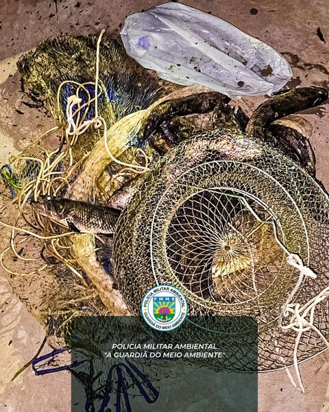 Polícia Militar Ambiental de Naviraí flagra pesca predatória no Rio Amambai e aplica multa de mais d