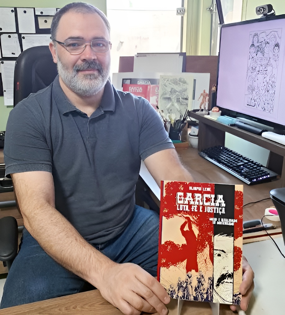 Olimpio Leme, bancário e artista visual de Campo Grande, revisita a saga de Garcia Sete Orelhas em sua HQ, destacando o tema de justiça e conflitos históricos no Brasil.