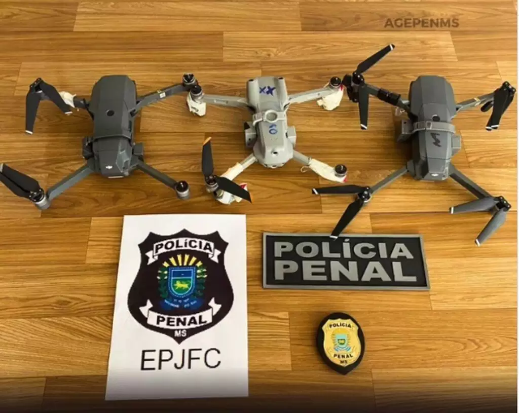 Criminosos usam drones para levar drogas a presídios em Campo Grande; Agepen instala barreiras para reforçar segurança.