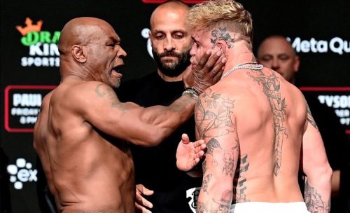 Mike Tyson e Jake Paul trocam provocações em pesagem para luta oficial que será transmitida pela Netflix. Combate ocorre nesta sexta